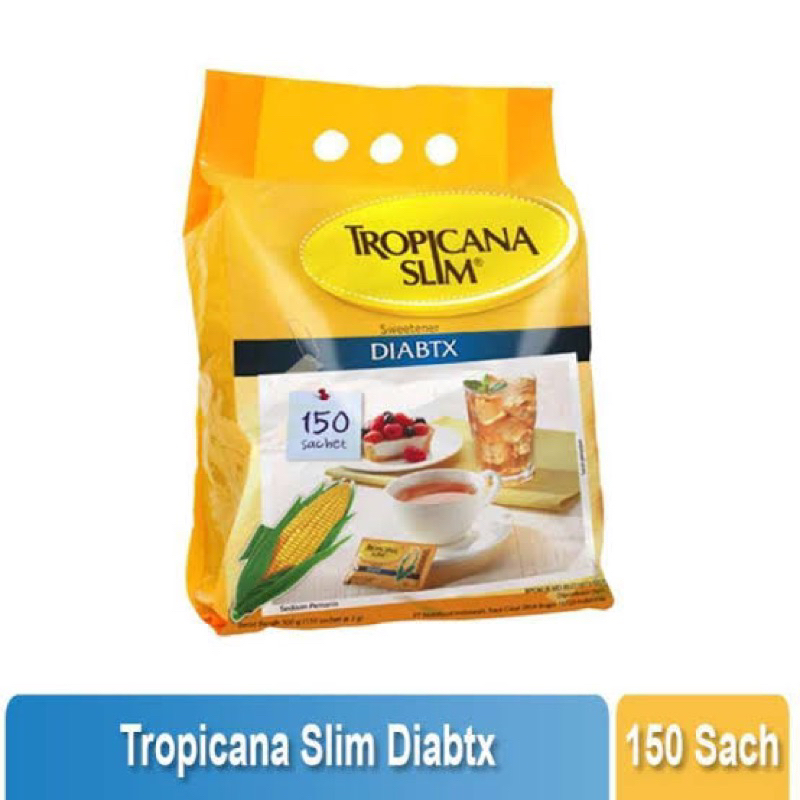 150 Sachet GULA TROPICANA SLIM DIABTX | Pengganti gula pasir terbuat dari saripati jagung