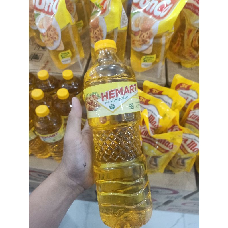 

minyak goreng Hemart 1liter botol minyak murah