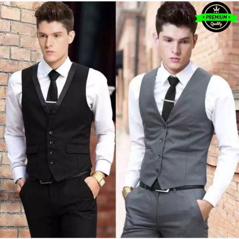 Vest Rompi Formal Pria Dalaman Jas Cowok