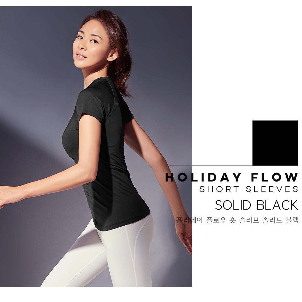 STL Kaos quick dry slim fit lengan pendek hitam