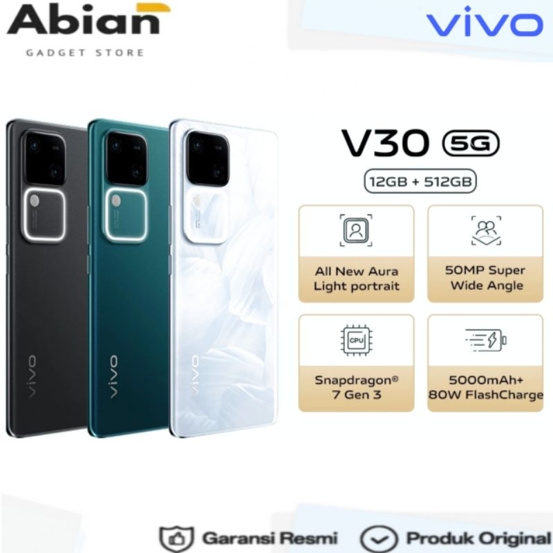 VIVO V30 5G {8GB/256GB} {12GB/512GB} ORIGINAL & BERGARANSI RESMI VIVO