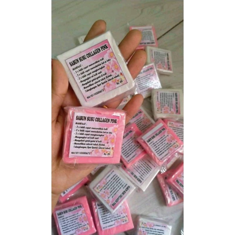 Sabun Susu Collagen Viral Putih Pink/Sabun Susu Collagen Penghilang Koreng/Sabun Susu Collagen
