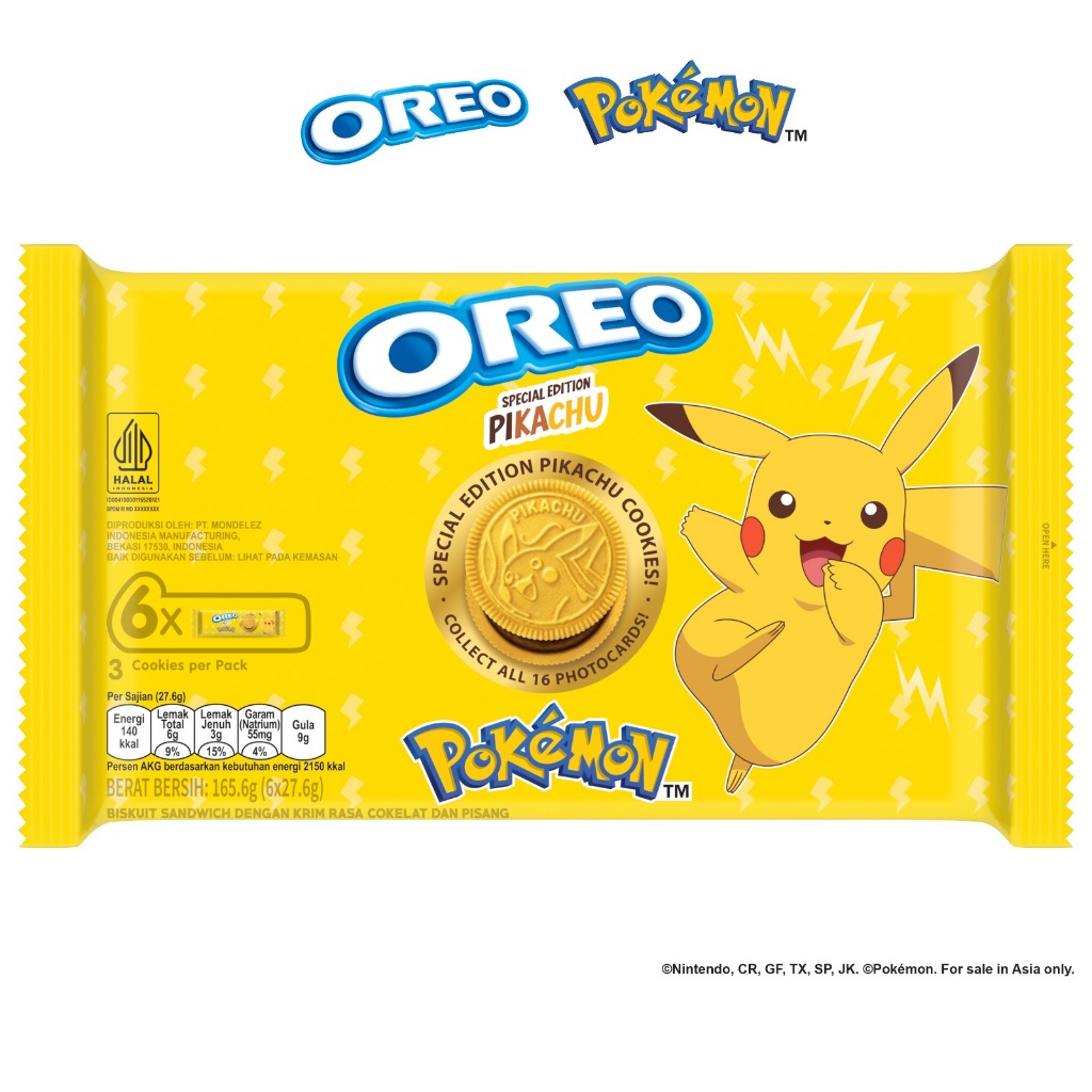 Foto Oreo Pokemon Chocolate Banana 165.6g [Multipack Isi 6]