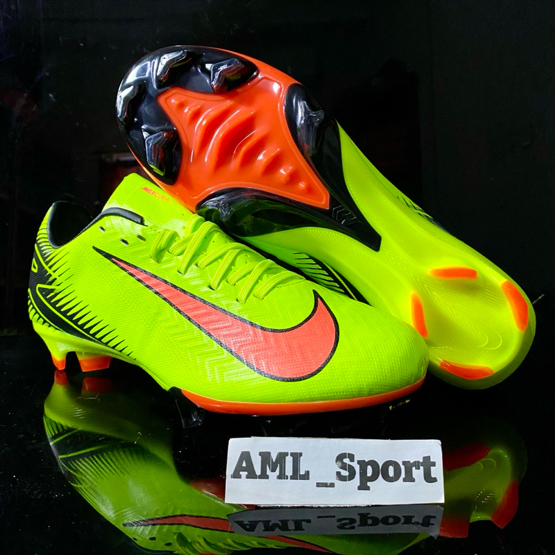 Sepatu Bola Mercurial Academy Vapor 16 Green Orange Black