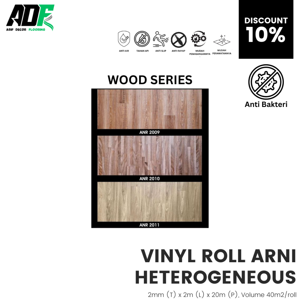 ARNI Heterogeneous Vinyl Roll 2mm Lantai Anti Bakteri - Vinyl Korea