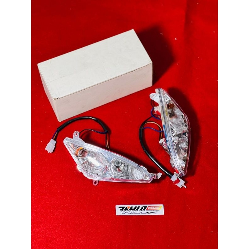 Lampu sen depan mio mx sepasang kiri kanan 2 pcs mika+ sen mio bening lampu kuning