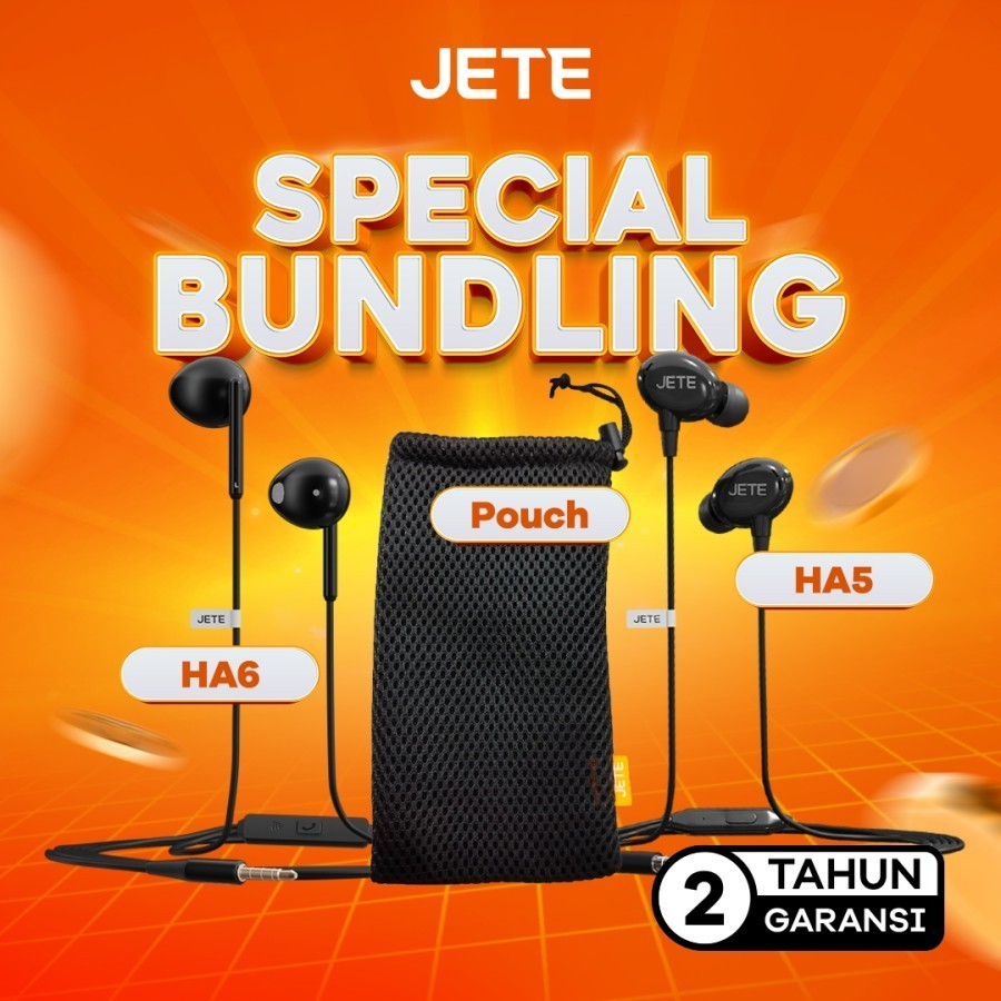 [SPESIAL BUNDLING] Headset Stereo HA6 + Pouch + Headset HA5 JETE