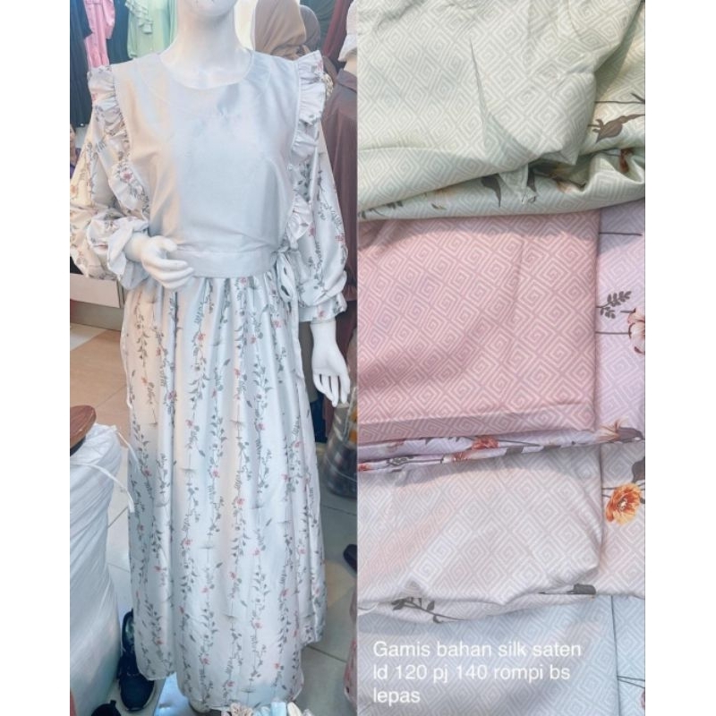 Oamra Silk Satin Dress Gamis Sutra Jumbo