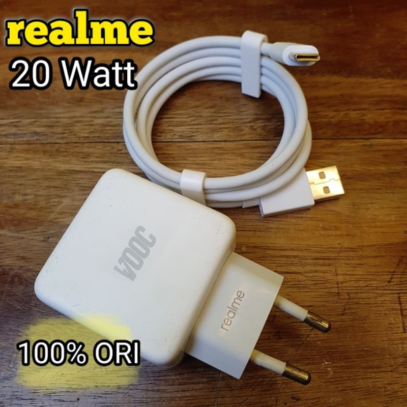 Charger Realme VOOC 4 Amper 20 watt Type C ORIGINAL 100%  Bawaan HP 3pro,5pro (Second)