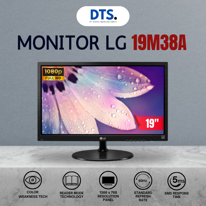 Monitor LG 19M38A - B 19 LED VGA Output 19 18.5 Inch FULL HD