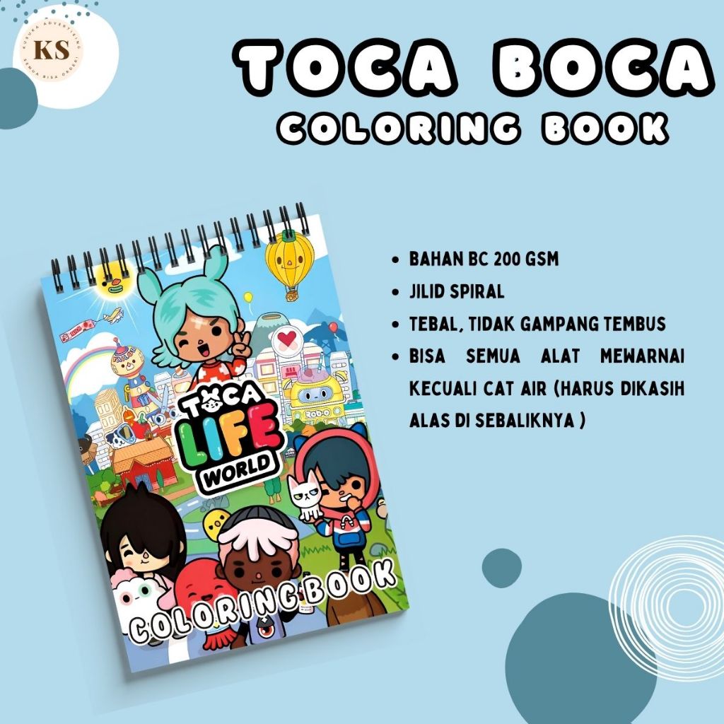 

Toca Boca Coloring Book Buku Mewarnai Anak Remaja Dewasa Aesthetic Kertas Tebal