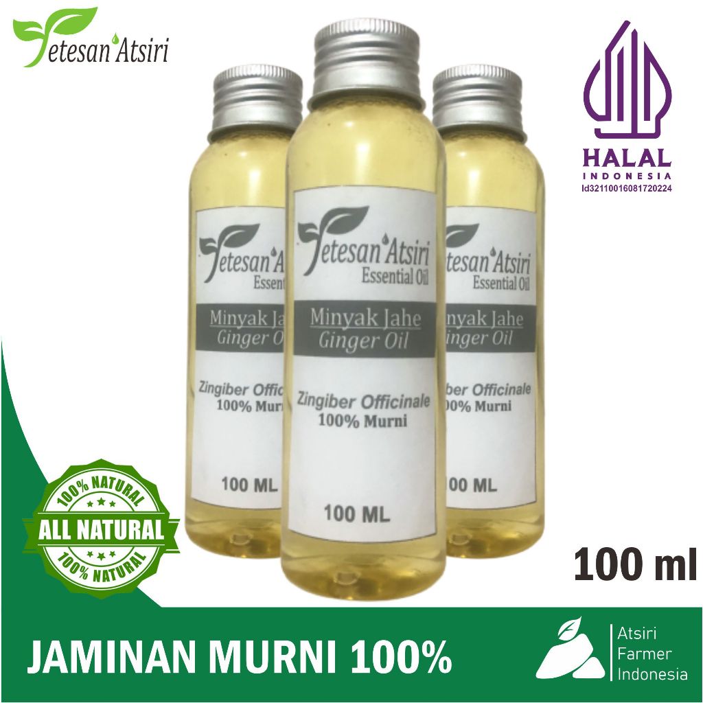 100ml minyak atsiri jahe murni tanpa campuran ginger pure essential oil therapeutic grade aromatherapy aromaterapi aromaterapy oil burner 100 ml