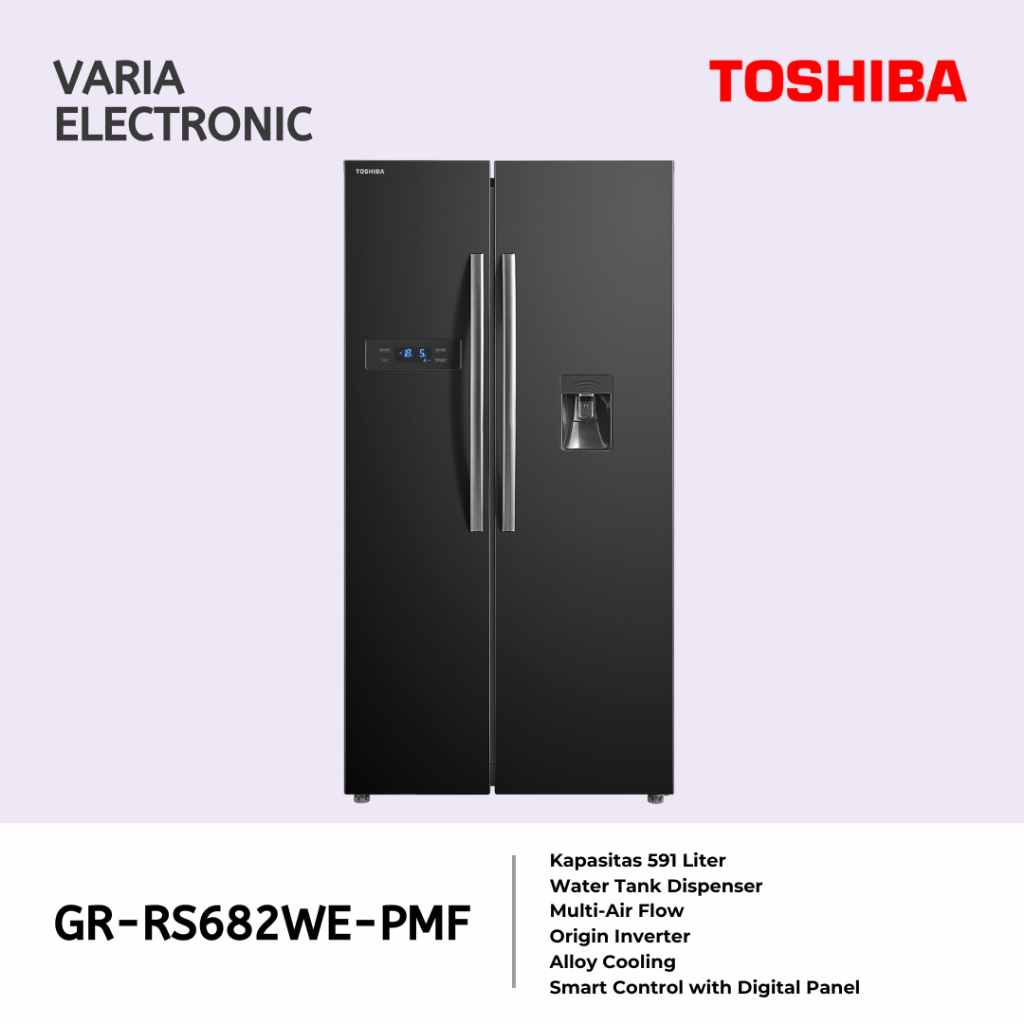 Kulkas Side By Side TOSHIBA GR-RS682WE-PMF 591 Liter