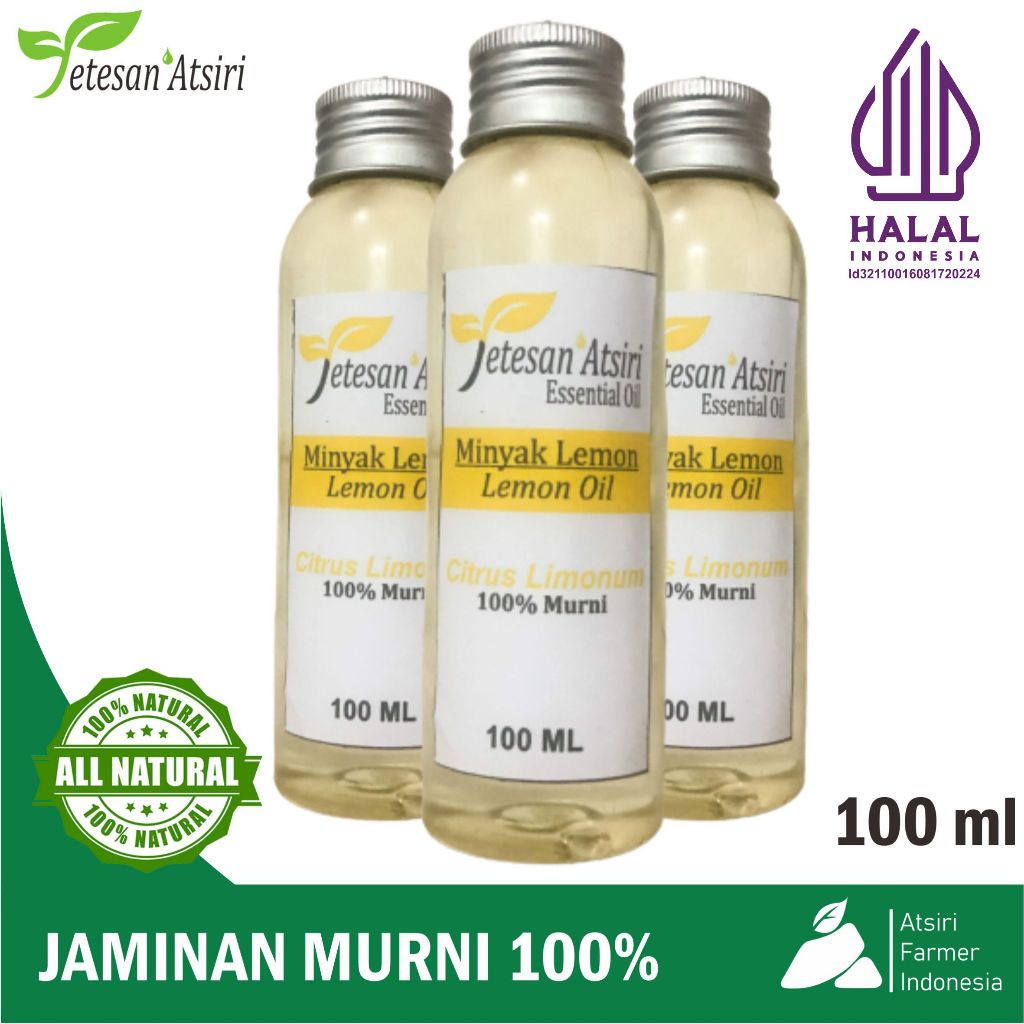 100ml minyak atsiri lemon jeruk lemon murni lemon pure essential oil aromatherapy therapeutic grade