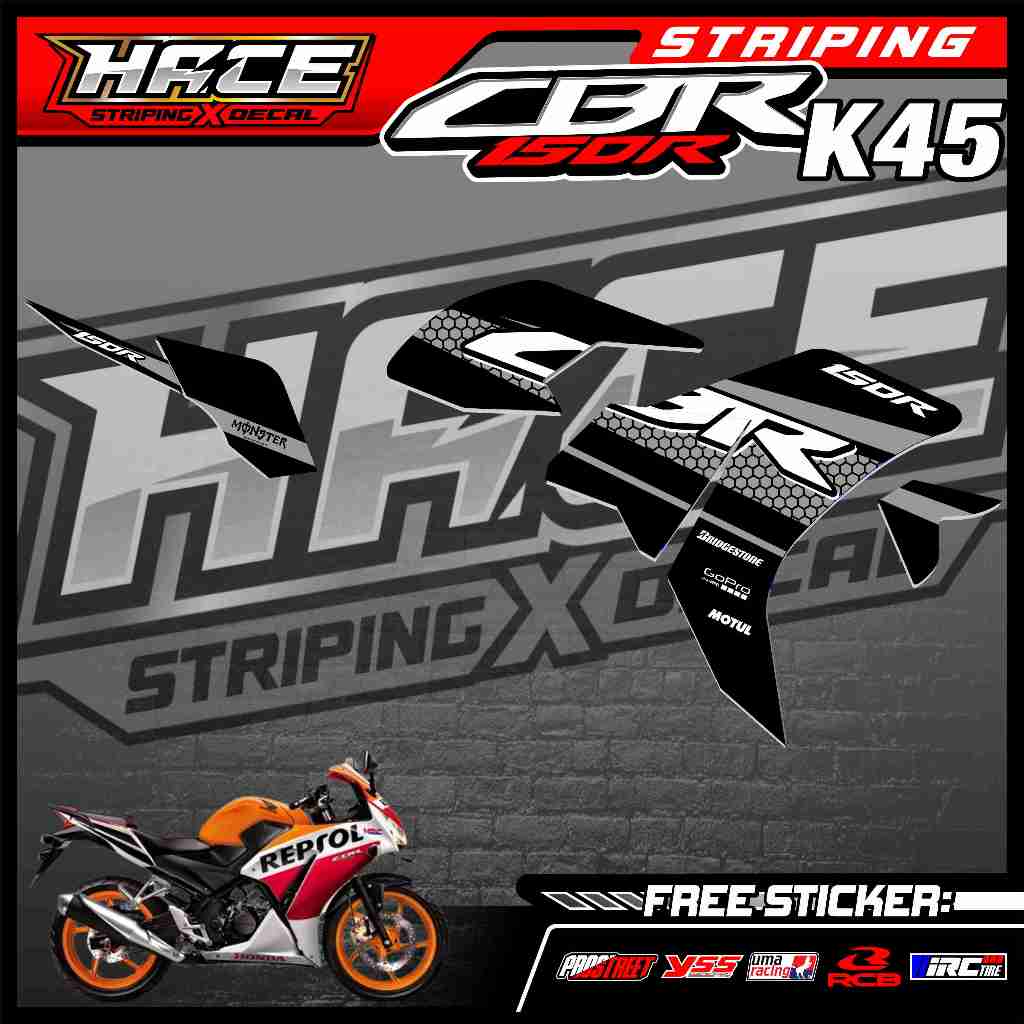 379 STRIPING STICKER CBR K45 - STRIPING CBR K45 SIMPLE GRAFIK