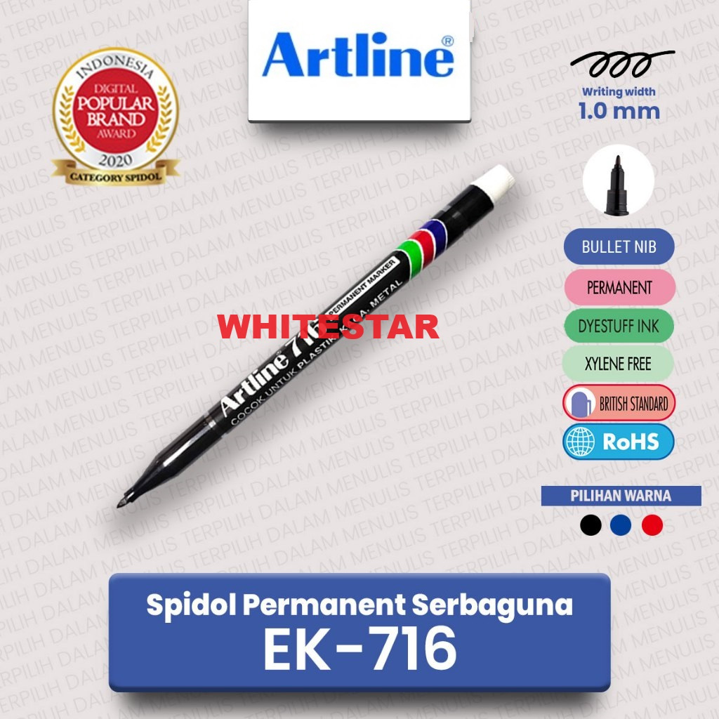 

spidol kecil artline permanen serbaguna ek-716