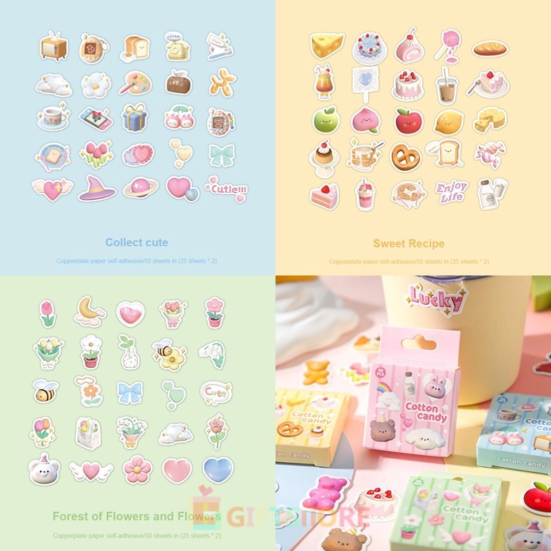 

COD ✨50PCS Kawaii Stiker Motif Marshmallow Stiker Kartun Cartoon Sticker Hewan Lucu Warna-Warni Diy Diary Scrapbooking Sticker Jurnal Bujo Planner Deco Stiker Hias-GS