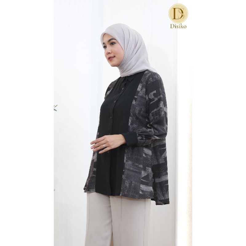 Dilan top ORI by disiko exclusive atasan kemeja blouse cewek Bahan Hania Ukuran m L XL ld 100 104 11