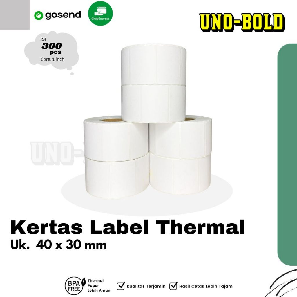 

Direct Thermal 40X30mm 1Line 1000pcs Gap 2mm Core 1 Inchi / Label Sticker Barcode