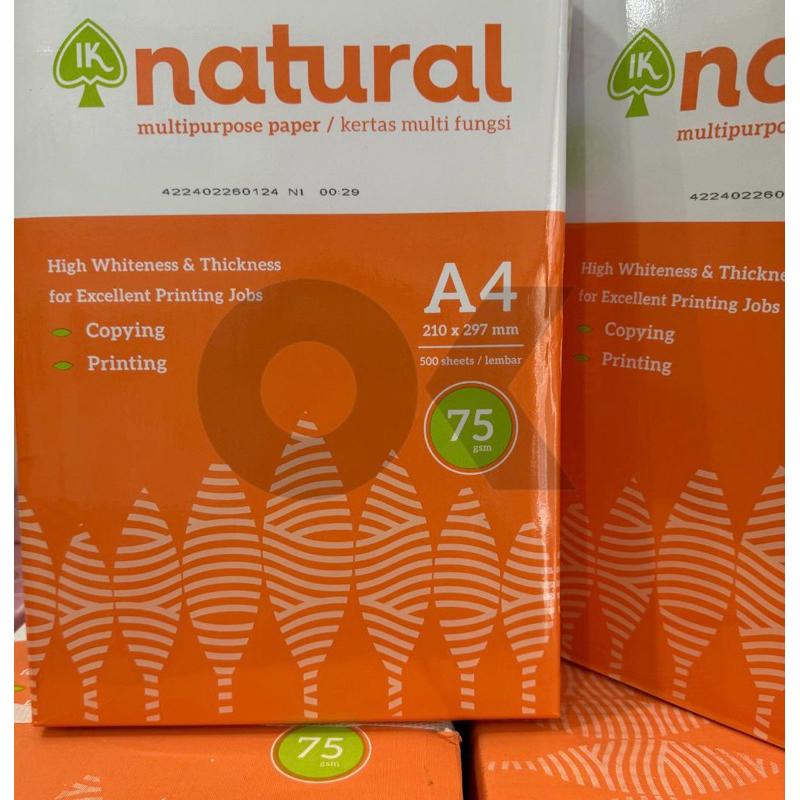 

Kertas HVS A4 NATURAL 75gr (harga per 1 rim)