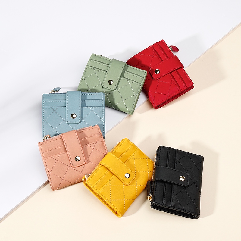 Y8058 - TAOMICMIC Dompet Wanita Dompet Lipat Pendek Bahan Kulit PU Leather Premium