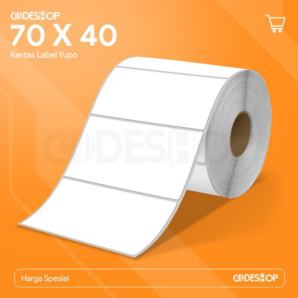 

Kertas Stiker Yupo 70 x 40 / 70x40 mm / 70x40mm Label Barcode Anti Air