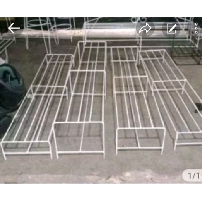 rak pot bunga besi panjang/tatakan pot bunga