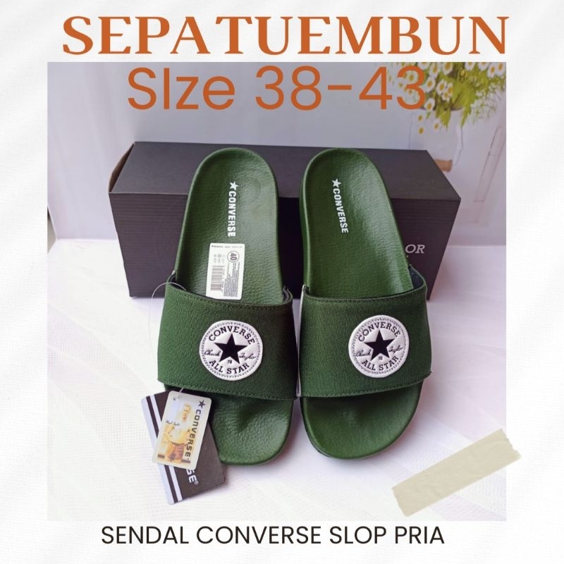 Sendal Converse Hijau Army Slop Original 38-43