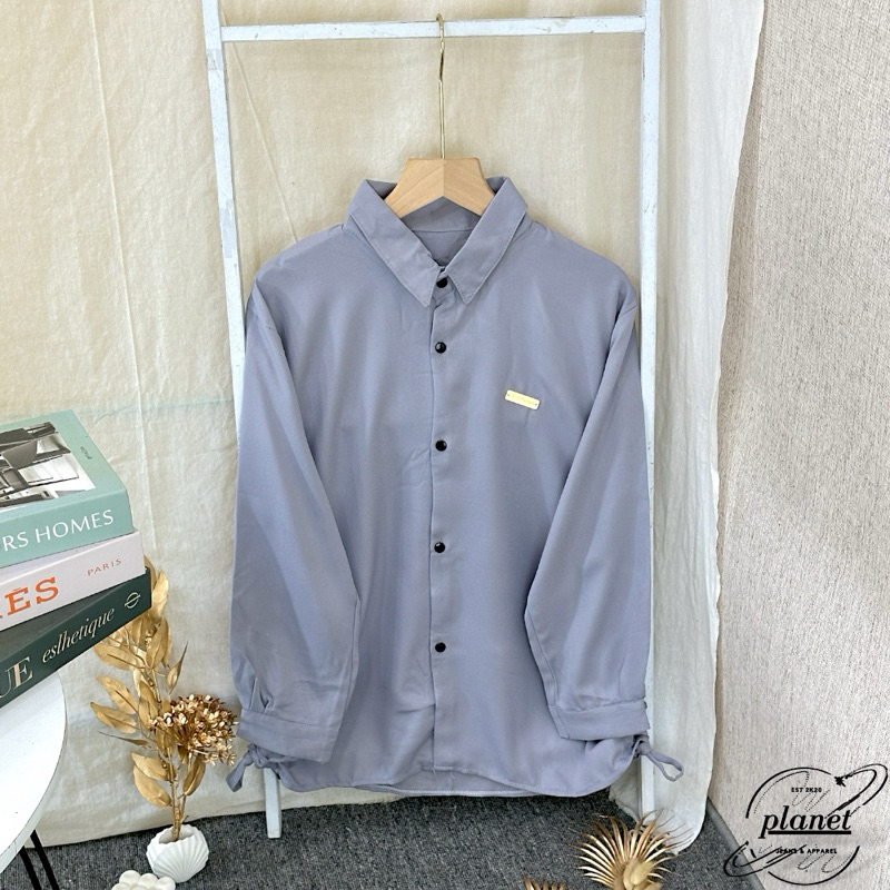 YUMNA KERUT - ATASAN BAJU KEMEJA KANCING POLOS WANITA BASIC SHIRT HIJAB BLOUSE BLUS KOREAN STYLE HIJ