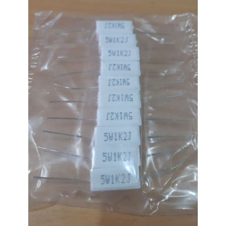 Resistor Kapur R5W 1K2J ohm 5W 1K2J ohm