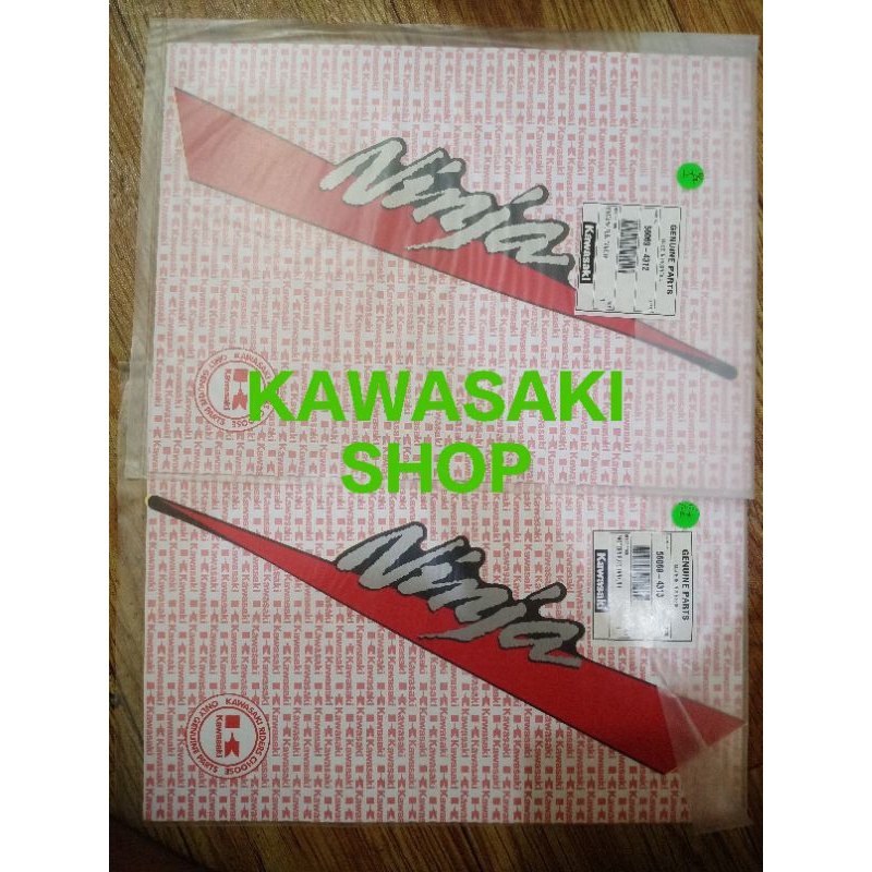 stiker tangki ninja rr new merah original kawasaki