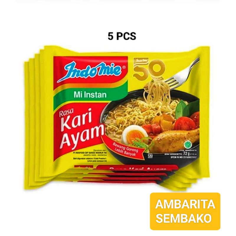 

INDOMIE RASA KARI AYAM 5x72GR MIE INSTAN