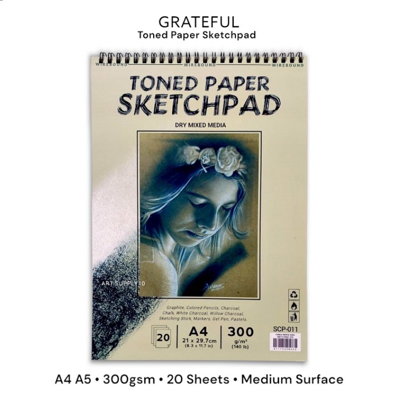 

Toned Paper A4 Sketchpad Spiral 300g