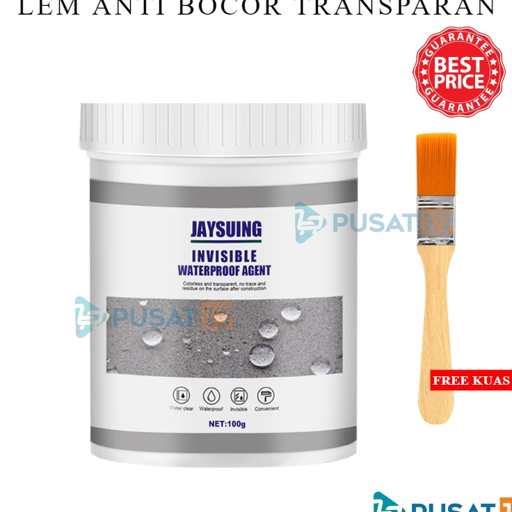 Kepuasan Belanja PUSAT17 LEM ANTI BOCOR TRANSPARAN FREE KUAS JAYSUING LEM OLES WATERPROOF CAT PEREKAT ANTI REMBES ATAP GENTENG DINDING KERAK KAMAR MANDI LEM KERAMIK ANTIBOCOR JAYSUING INVISIBLE WATERPROOF AGENT