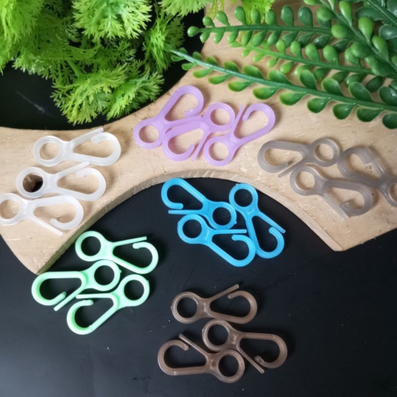 Stopper Kait Kew Kew Warna 100pcs Stopper Kait Masker Hook kewkew Stopper Plastik Bening Gesper Lobs