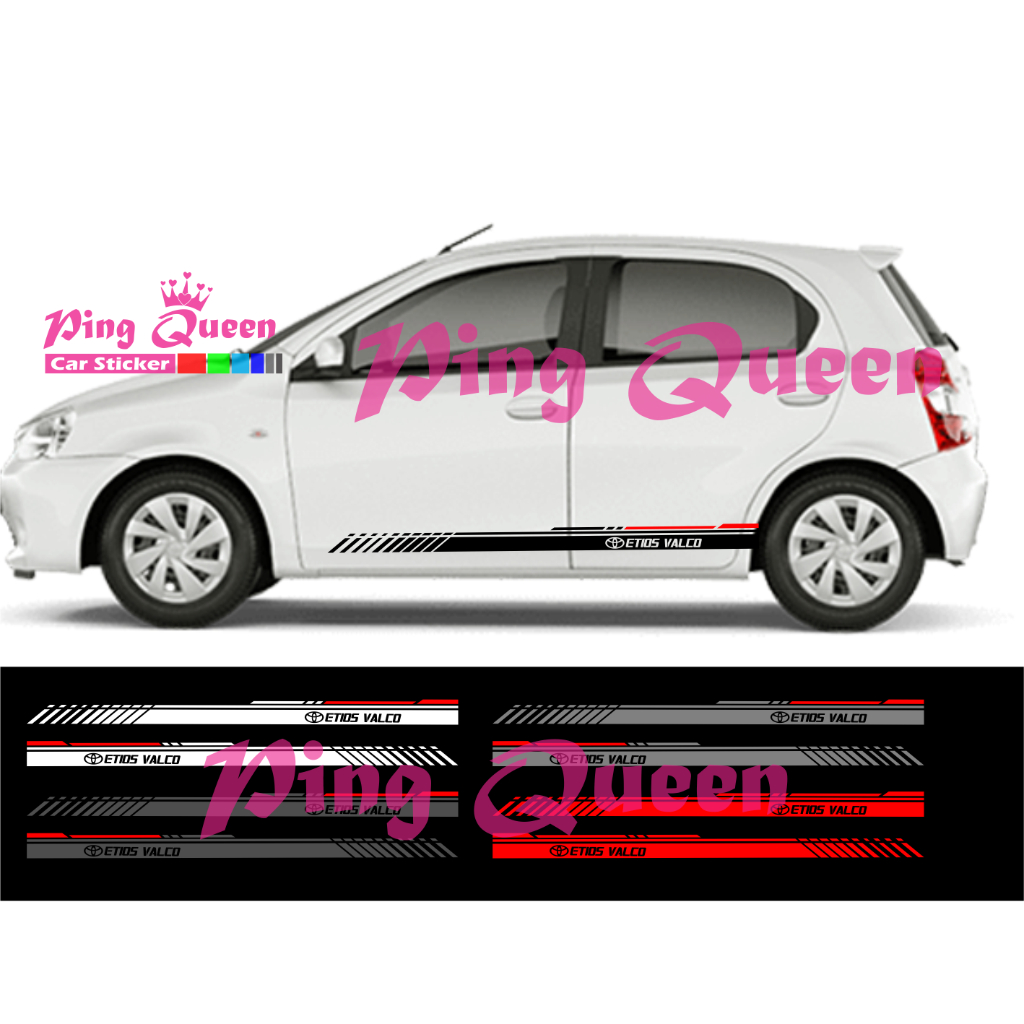 Sticker stiker mobil Etios Valco  striping sticker list mobil Toyota Etios Valco