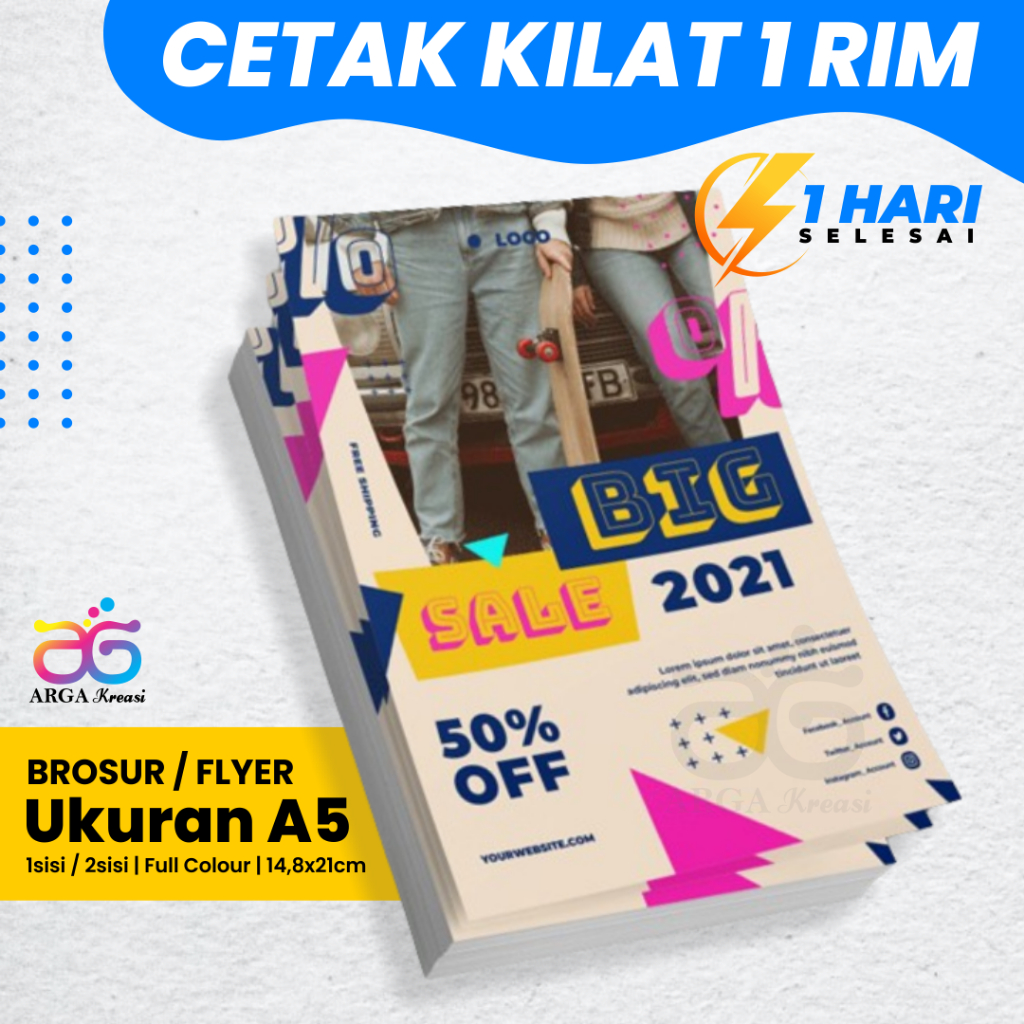 

Cetak Brosur 1 Rim A5 Flyer Digital Printing Leaflet Pamflet - Arga Kreasi Percetakan Surabaya