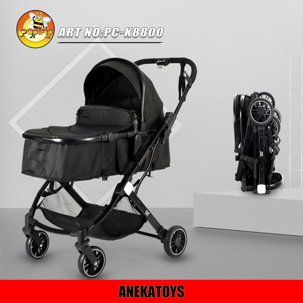 Kereta Dorong Bayi Pacific K8800 Stroller 2in1 Baby Stroller & Pram