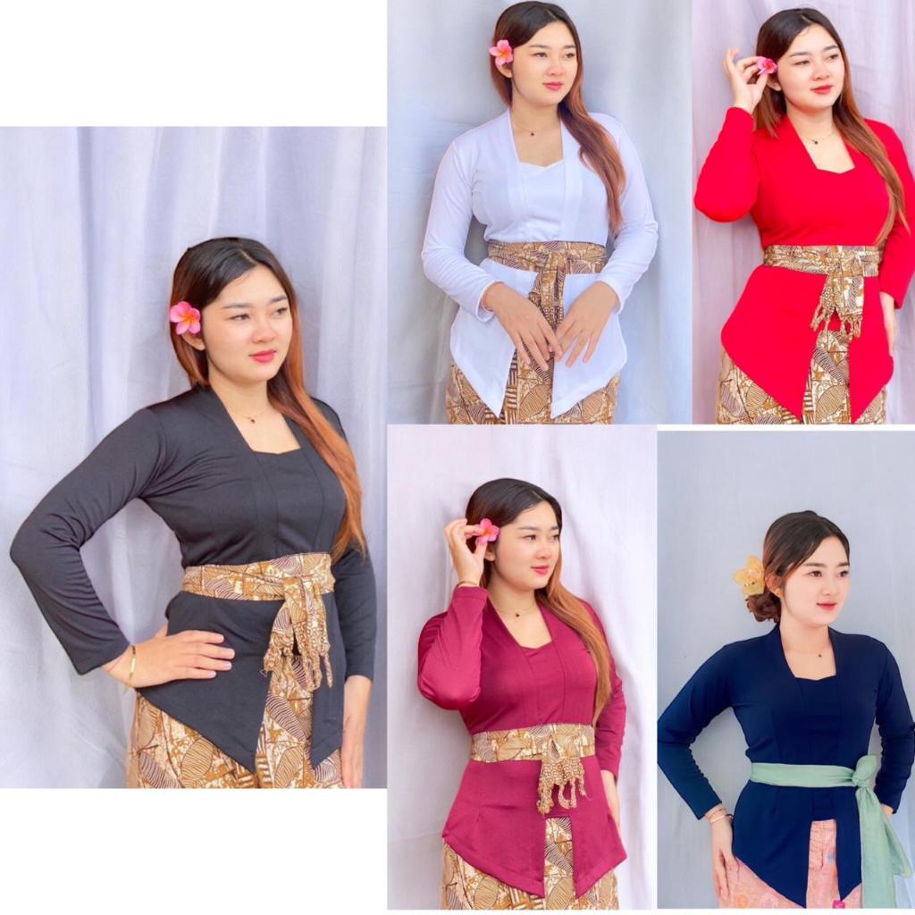 Kebaya Bali BED KAOS Kutubaru Melar Stretch ( Kebaya Saja ) Kebaya Bet Kaos Polos Strait Lengan Panj