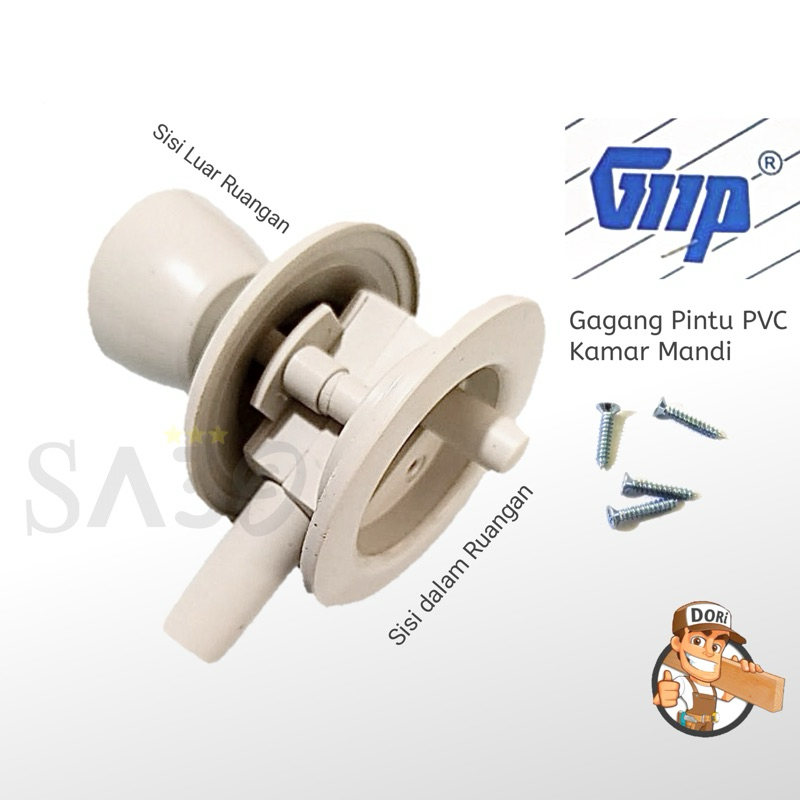 Kunci Pintu Kamar Mandi PVC / Handle Pintu Kamar Mandi Set Gerendel GMP
