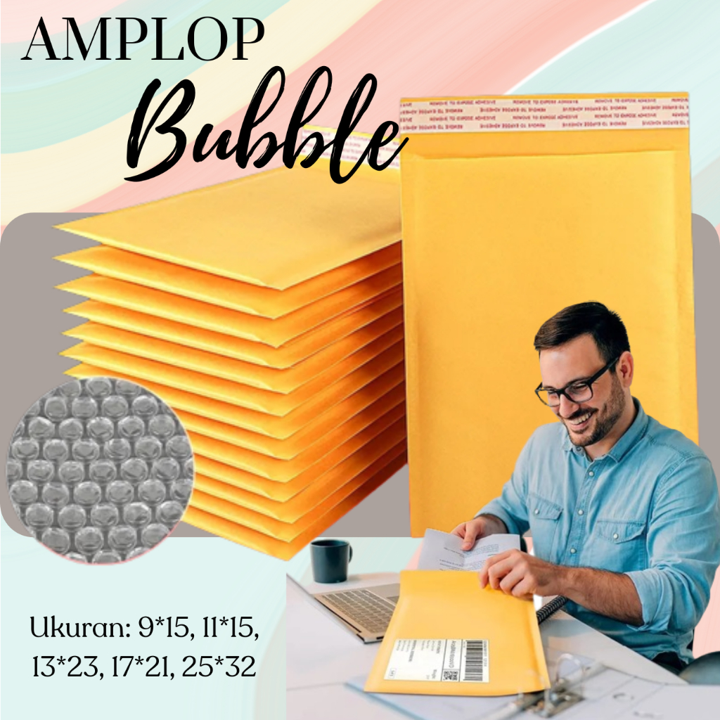 

Amplop Bubble Wrap Coklat Envelope Packaging paket pengiriman barang 9x15,11x15,13x23,17x21,25x32