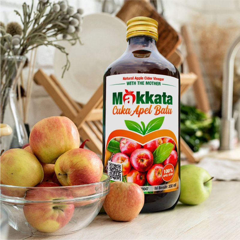 

MAKKATA Cuka Apel Original Untuk Kesehatan Asli Murni Sari Buah Apel Utuh 100% / Apple Cider Vinegar / Cuka Apel Untuk Batu Empedu / Diet / Cuka Apel MAKKATA 330ml