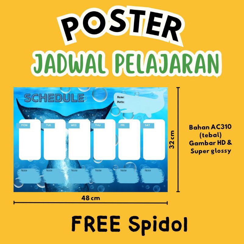 

Schedule Poster - Poster Jadwal Pelajaran FREE Spidol