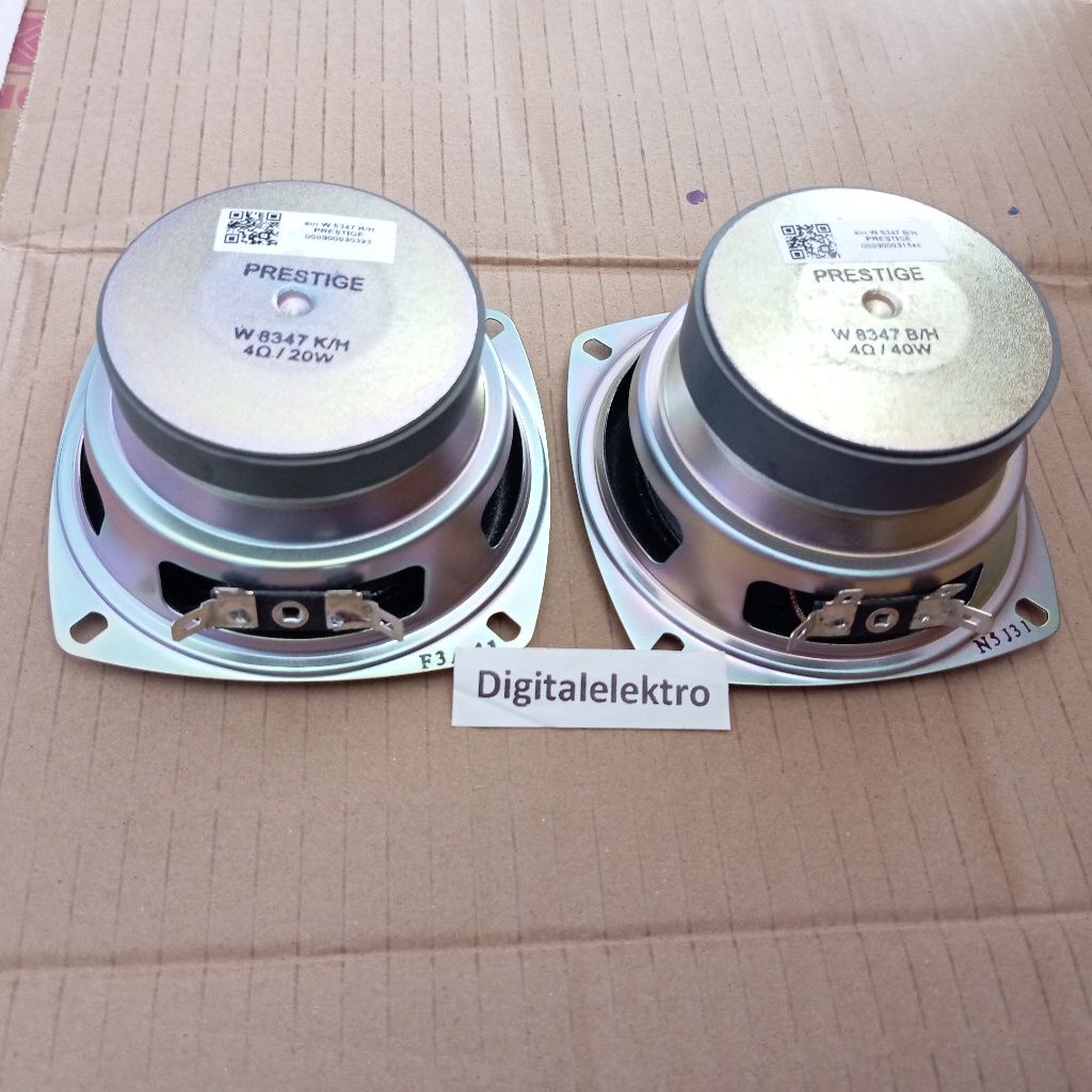 Speaker 4 inch W 8347 K/H B/H woofer prestige  4 ohm 20 watt / 4 ohm 40 watt
