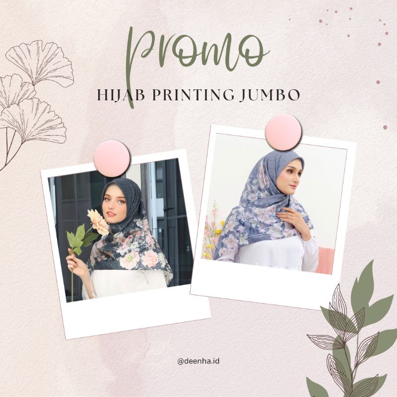 Promo Hijab Printing Jumbo Syari size 140 x 140 cm Voal Premium