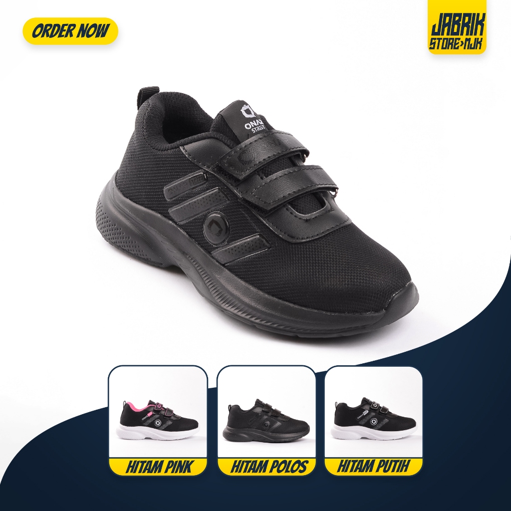 SEPATU SEKOLAH ANAK / SEPATU KIDS // SEPATU ANAK // SEPATU SD // SEPATU HITAM PUTIH