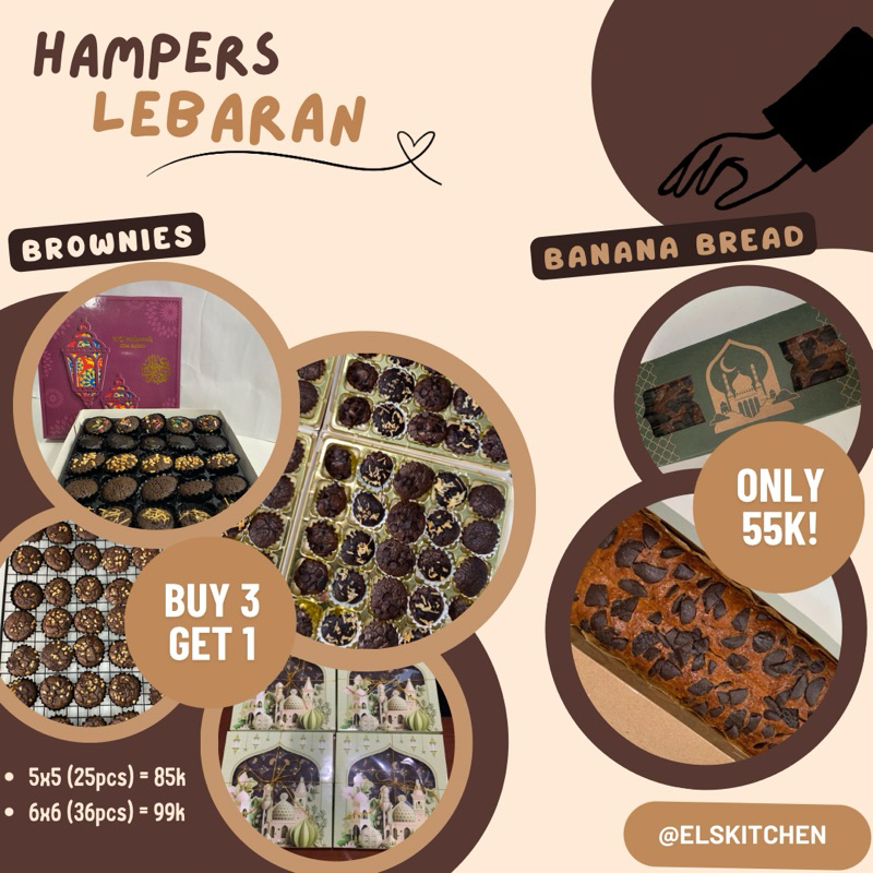 

BROWNIES DAN BANANA BREAS HAMPERS LEBARAN