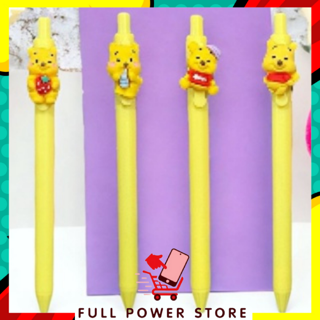 

FPS Pulpen Bear Kuning Tinta Gel Cair Hitam Motif Animasi Kartun Unik Pena Cetekan Karakter Beruang Kuning Lucu Alat Tulis Sekolah Kantor Stationary
