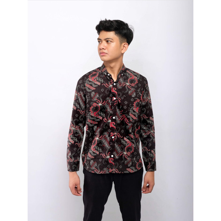 KYBOST VERTUCCI Kemeja Batik Pria Katun Premium Lengan Panjang Slimfit 002