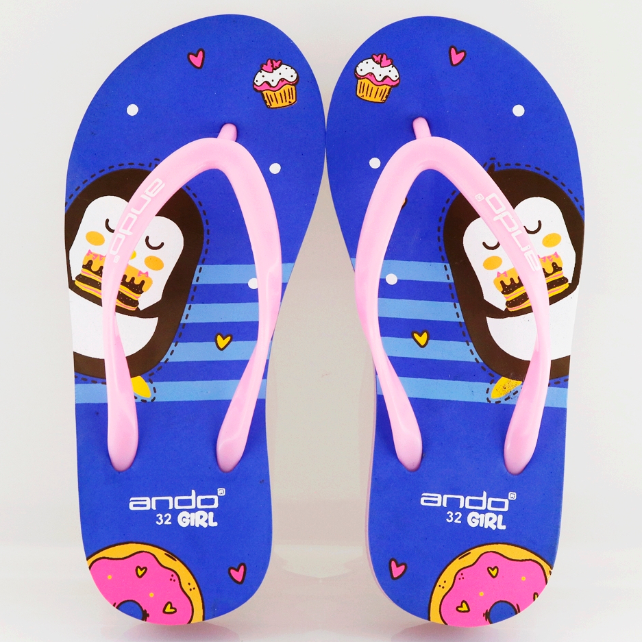 NEW  ANDO CAKE BIRU/MERAH MUDA - Sandal Wedges Anak Besar Rumah Ando